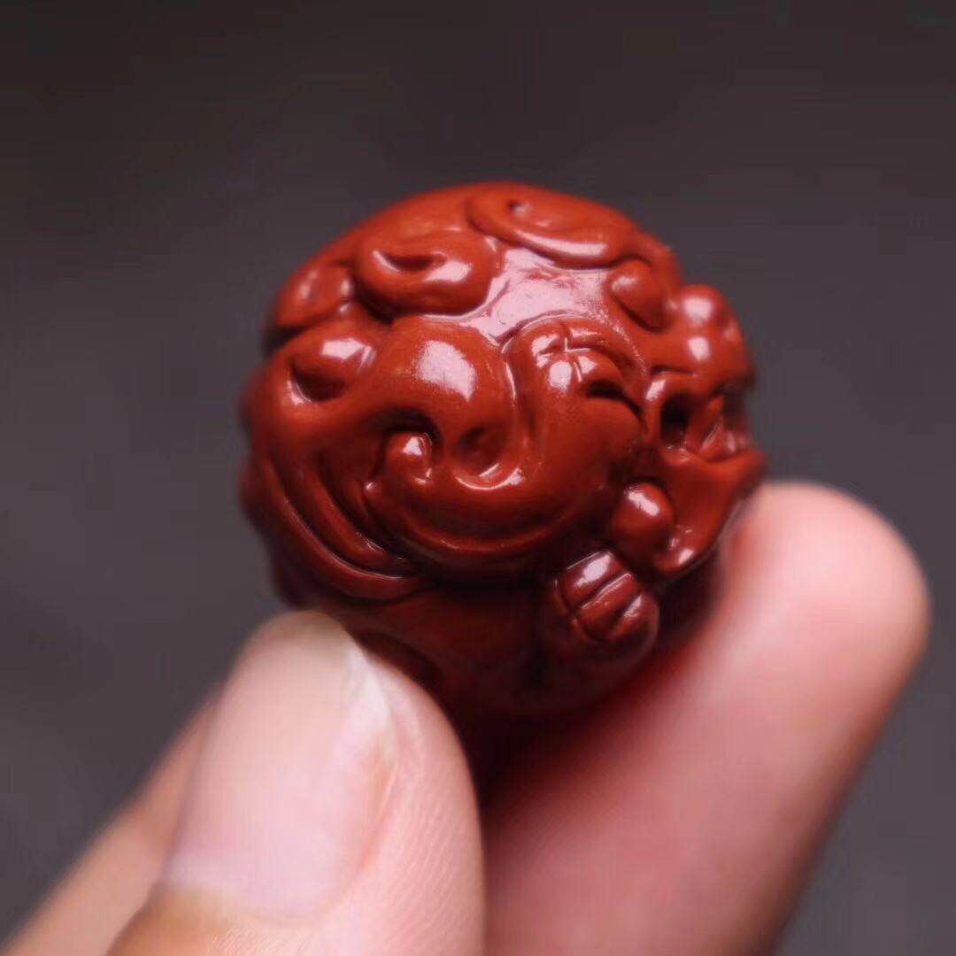 阿拉善玛瑙精雕红绿貔貅珠兽珠顶腰珠大金刚桃核其他diy饰品配件