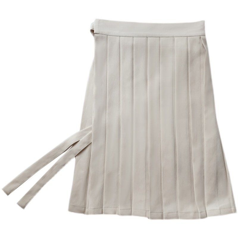 无糖加冰椿松集明制服满褶裙半身短裙净色百褶裙汉服