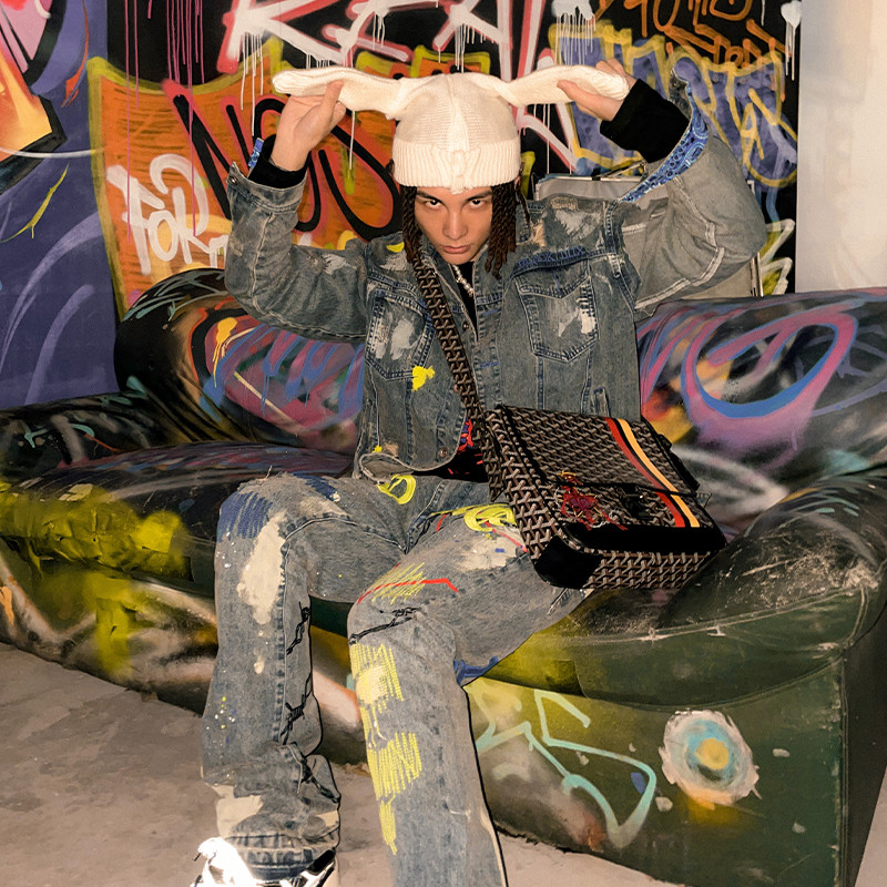 evae blacklux破坏刺绣牛仔裤姚琛孩子王bridge同款牛仔裤