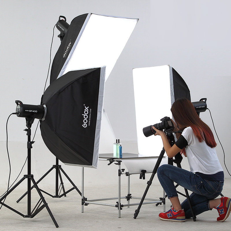 拍照神牛棚影室专业照灯套装双灯摄像打光闪光灯影室灯