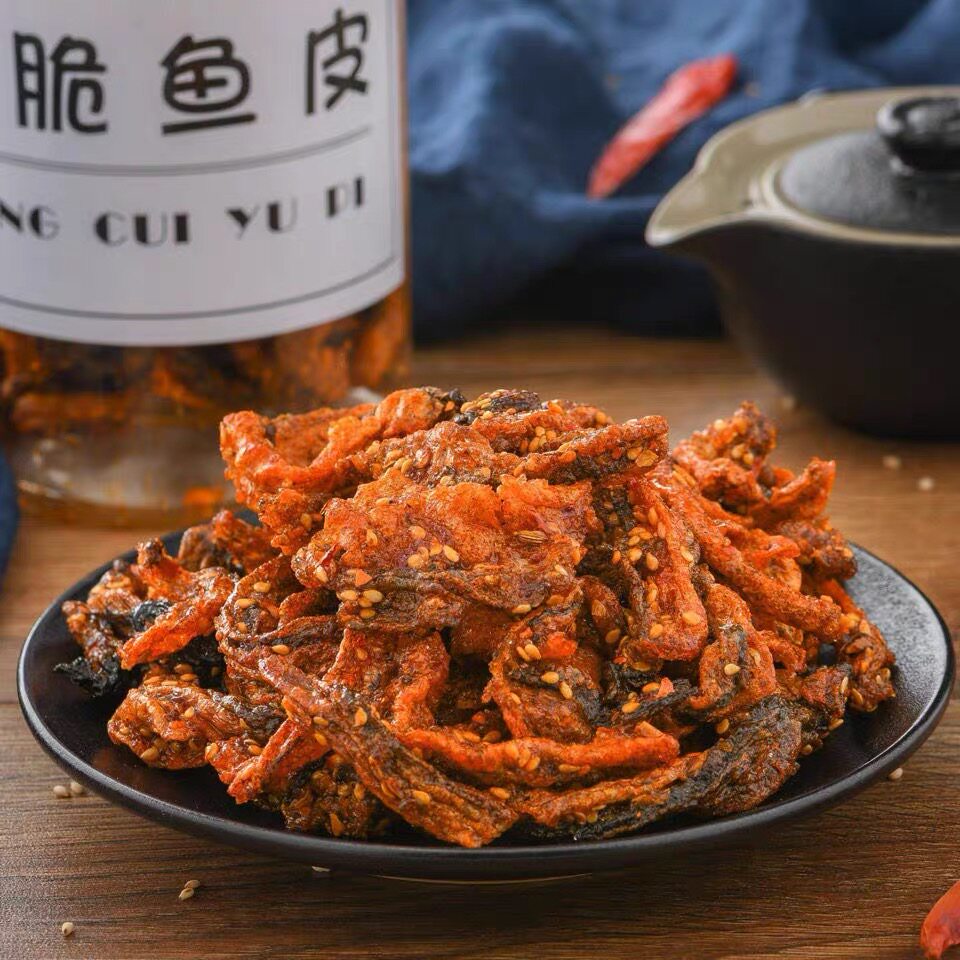 鲜鱼网红皮包炸鱼油炸皮干制海脆秘鱼皮香辣其它