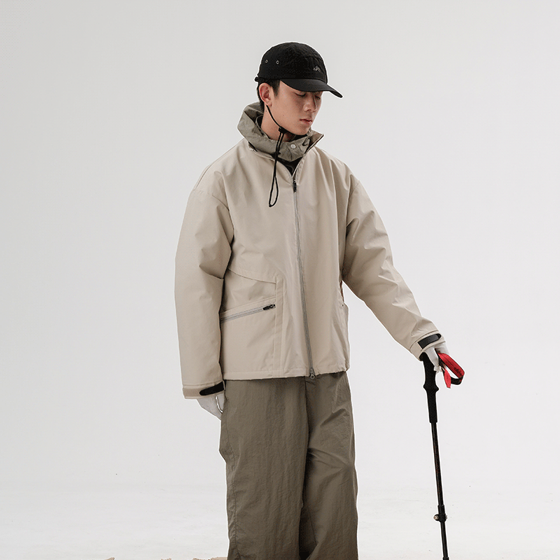 halcyon22aw复古休闲防水拉链教练夹克宽松户外夹克