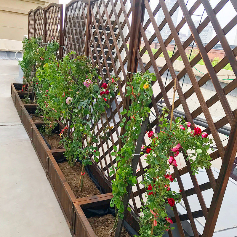防腐木花箱户外庭院栅栏围栏阳台种植花园露台花盆
