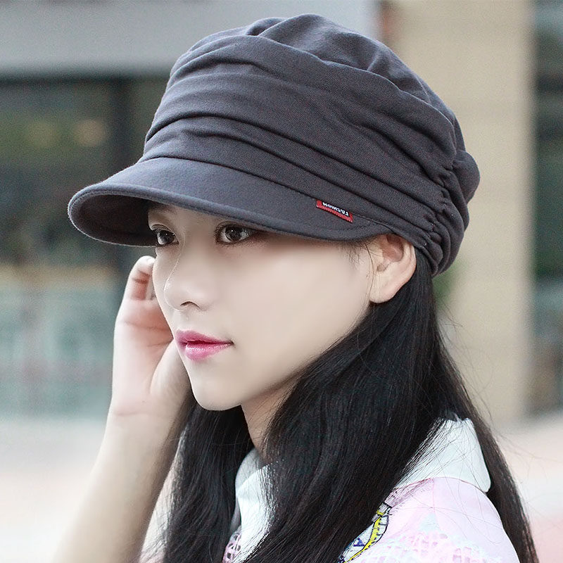 帽子男女女款软沿棉质平顶顶帽韩版褶皱鸭舌帽帽子