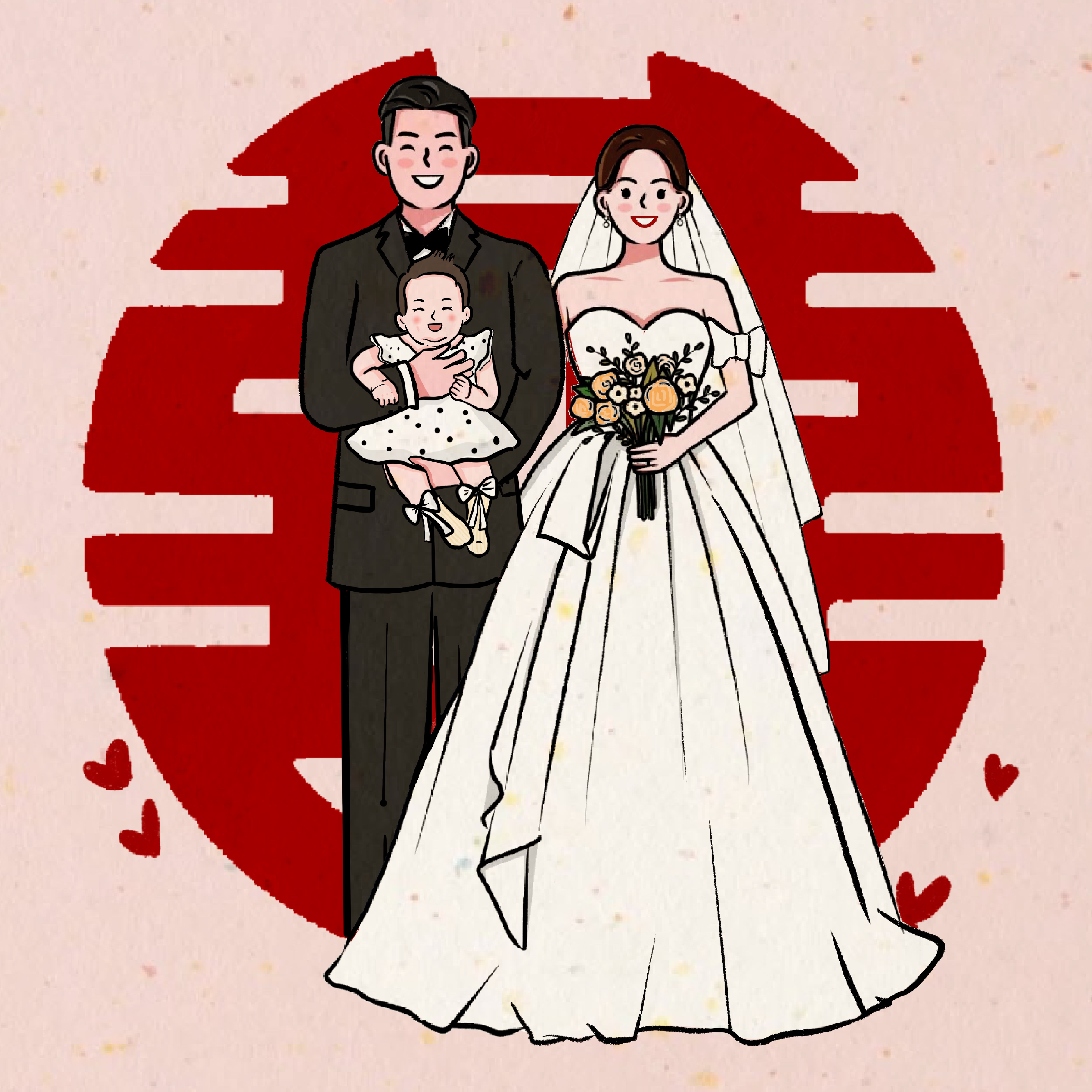 手绘头像婚纱照绘制真人照片转手漫画情侣笔画手绘真人漫画