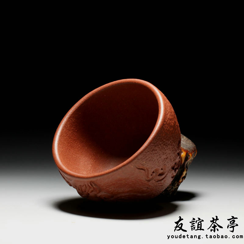 名家家吉柏年紫砂宸器茶杯貔貅金猊杯浮雕手工茶杯