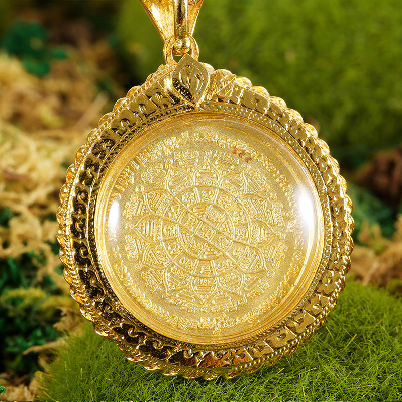 古曼堂神龙幸福轮泰泰国特色项链吊坠八方简约泰国特色