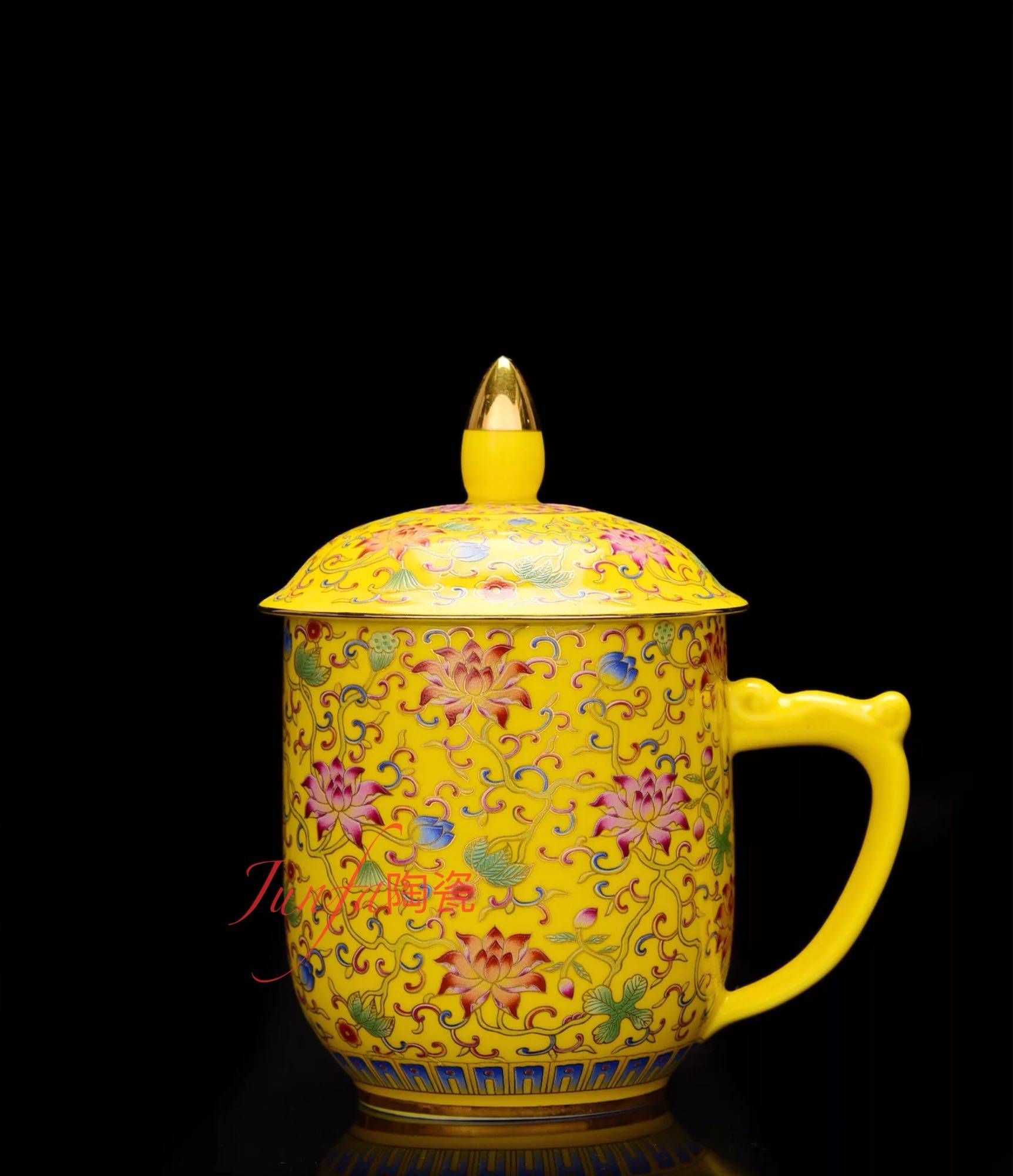延禧乾隆珐琅复古黄复古皇帝茶杯攻略陶瓷茶具马克杯
