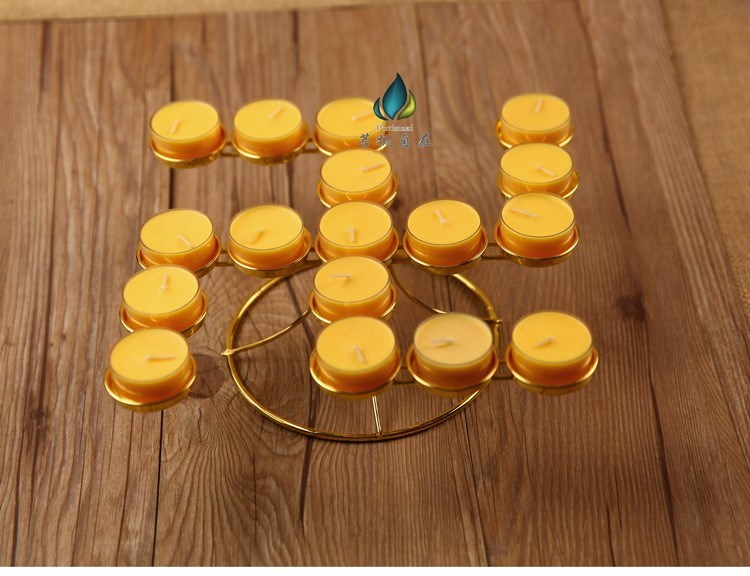 佛教用品卍字万字17盏酥油灯座供佛十七灯架烛台