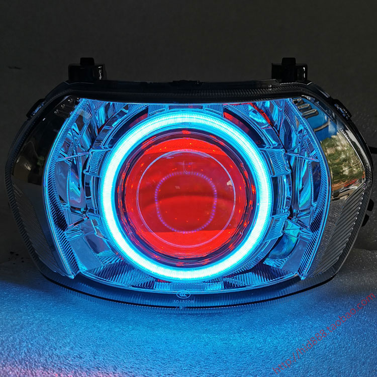 大灯适用于雅马哈旭鹰总成改装改装车车灯led双光摩托车氙气灯