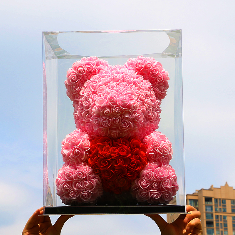 七夕情人节礼物送女友老婆爱人永生花玫瑰熊公仔网红玫瑰花小熊