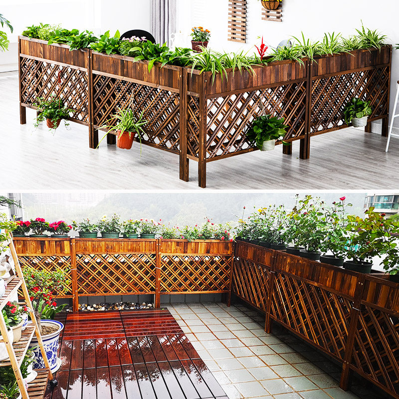 防腐木栅栅栏室内室外装饰围栏花盆盆架阳台花架