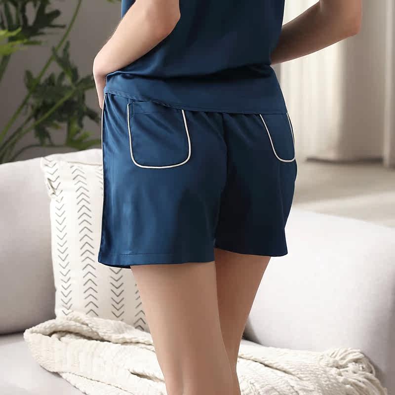 睡衣夏季丝绸家居睡裤女士冰丝短裤睡裤