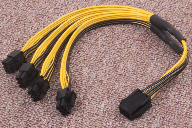 一拖显卡并联电线供电转接1分6pin6三一一转连接线