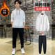 Fall sports suit Korean version of the trend of men's casual cool spring and autumn hooded sweater men Fall sports suit Korean version of the trend of men's casual cool spring and autumn hooded sweater men