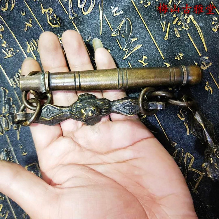 九节纯铜圆柱古代鞭实心软兵器佛头表演七节九节鞭
