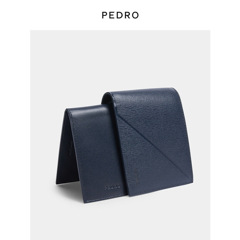 钱包pedro小牛牛皮夏季新款男士士多卡位位子钱包