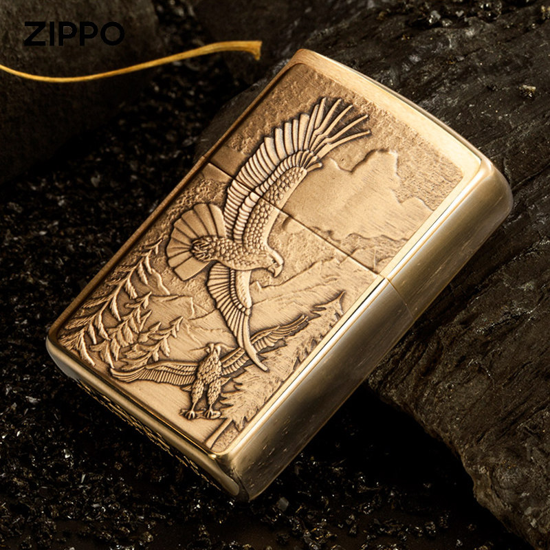 打火机zippo官方旗舰店正品男士煤油高山鹰山鹰贴章20854zippo
