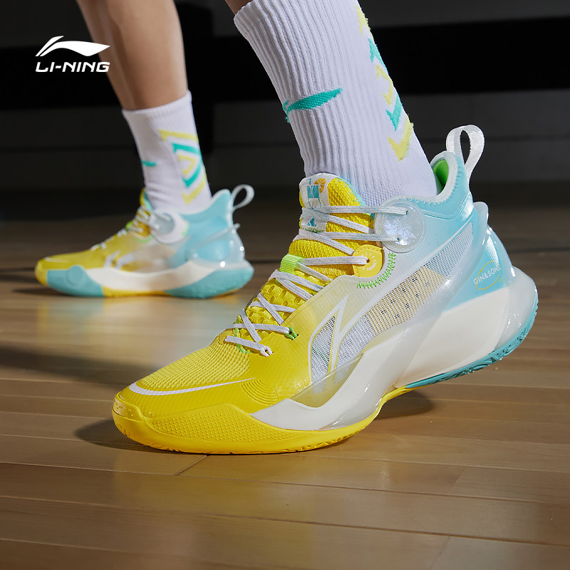 李宁42beng音速10绽放篮球鞋男鞋夏季官方新款粉色透气实战球鞋男