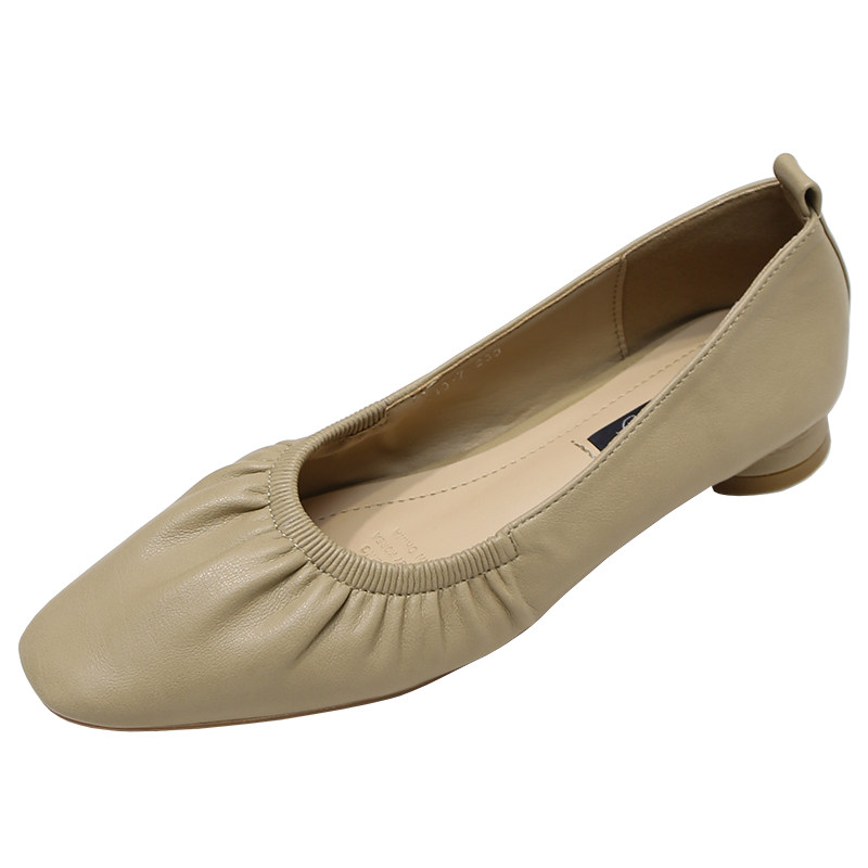 小众新款春秋舒适低跟女鞋软皮奶奶百搭仙女单鞋