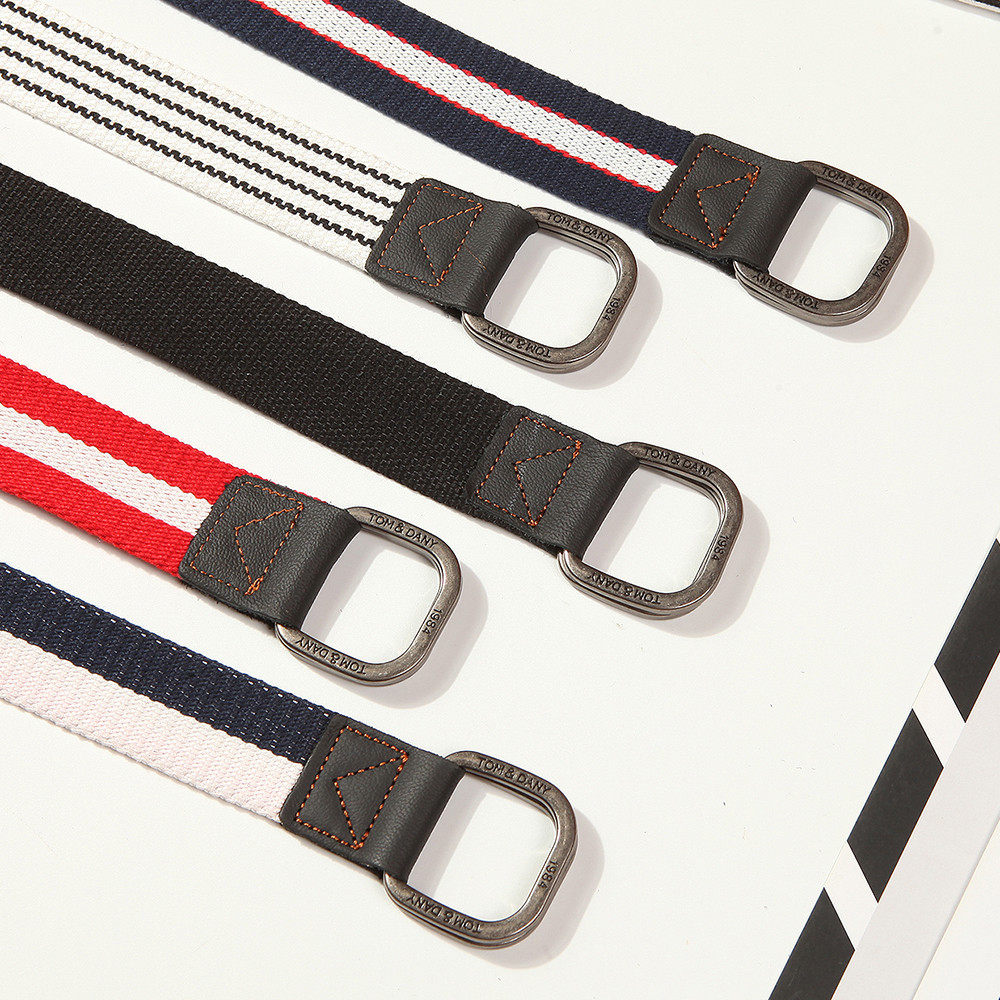 艾斐简男女通用时尚帆布腰带 青年学生布皮带 双环扣户外休闲裤带