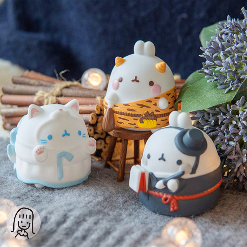 现货土豆万圣节molang兔萌兔子网红盲盒魔法师手办潮玩盲盒