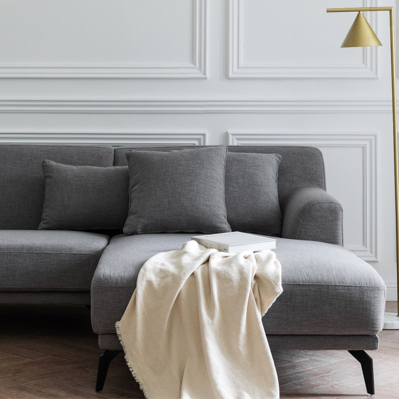 2020年新款北欧原木u型布艺轻奢沙发直角沙发小户型 转角沙发组合