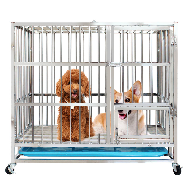 憨憨宠不锈钢狗笼大型犬中小型犬加厚室内可折叠宠物狗狗笼子金毛