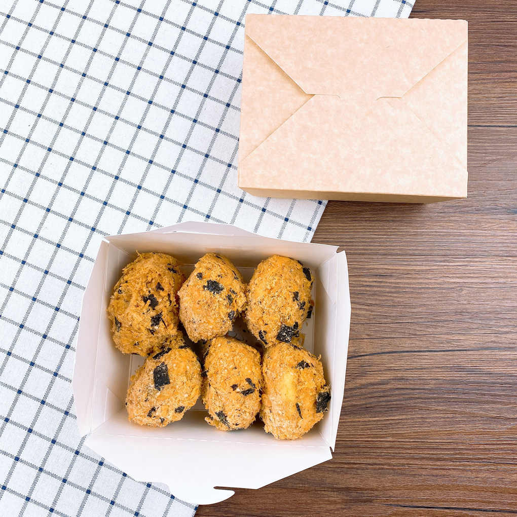 鲍师傅同款肉松小贝西点打包盒小贝包装纸盒子牛皮纸打包盒白卡