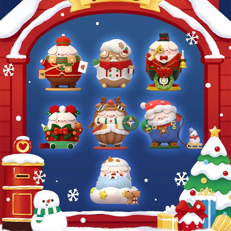 屁可圣诞系列盲盒pikopig快乐公司手办少女潮玩盲盒