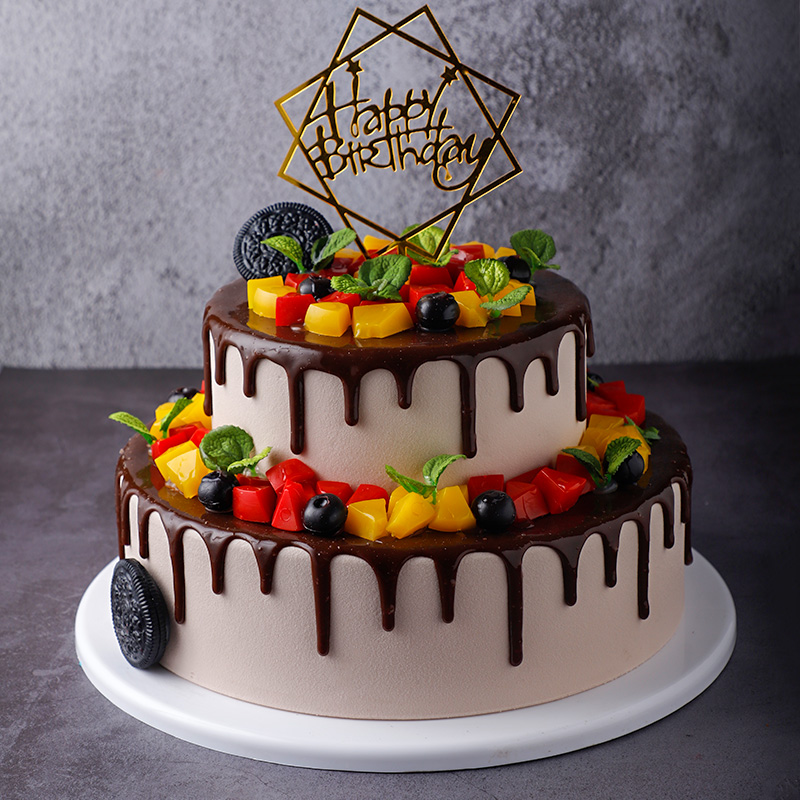 蛋糕双层欧式水果模型2020新款网红生日塑胶仿真水果