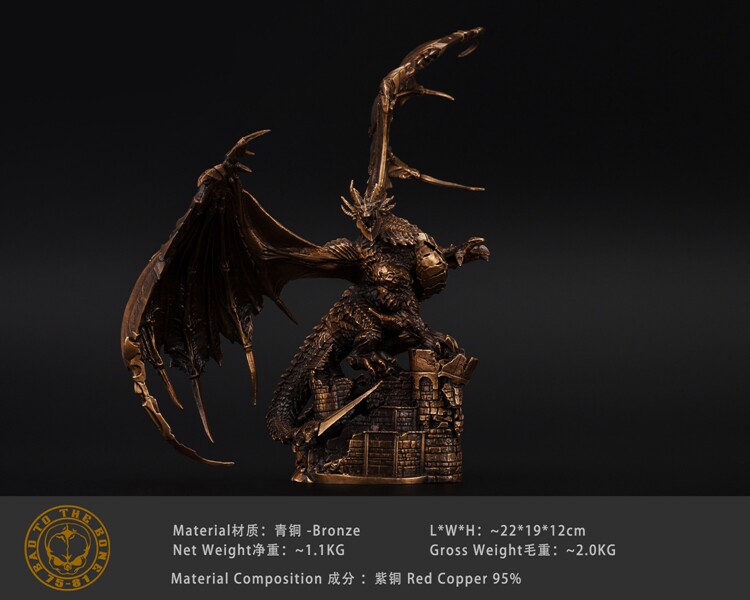 奥格瑞玛暴雪wow魔兽世界青铜精工死亡之翼模型缩小手办