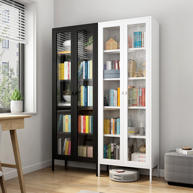 家用书柜玻璃门置物柜北欧简约书橱客厅儿童绘本单个书柜
