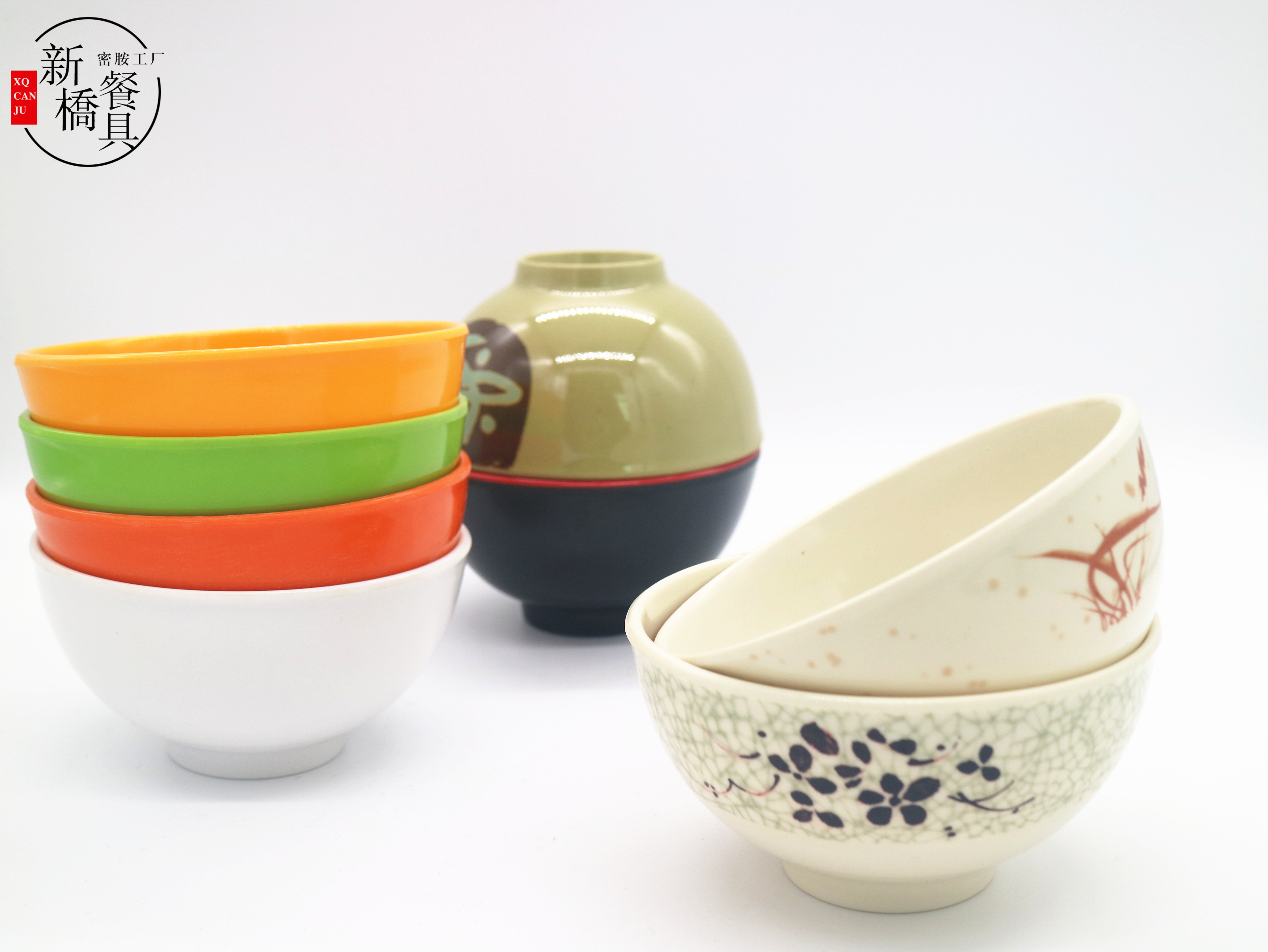 新桥密胺仿瓷餐具瓷碗防摔米饭碗大碗汤碗拉面碗
