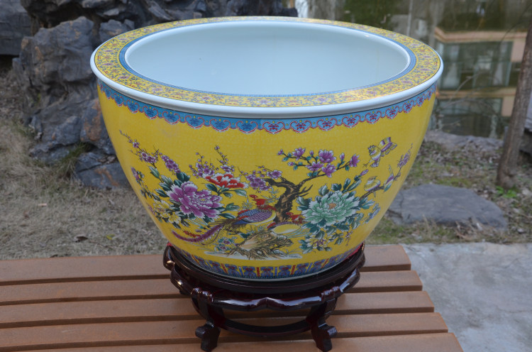 [省15元]景德镇大号生态创意红釉陶瓷鱼缸-鱼缸/水族箱好货推荐-轻舟