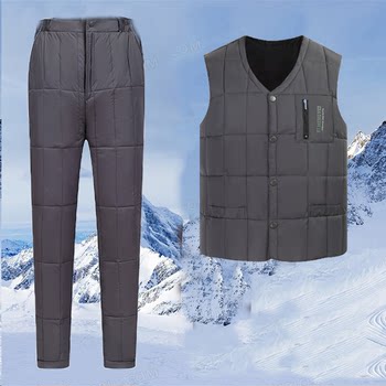 ຊຸດໂສ້ງຂາສັ້ນ vest vest liner ຜູ້ຊາຍຊຸດລະດູຫນາວອົບອຸ່ນໄວກາງຄົນແລະຜູ້ສູງອາຍຸຊຸດສອງຫນາຫນາຂອງພໍ່