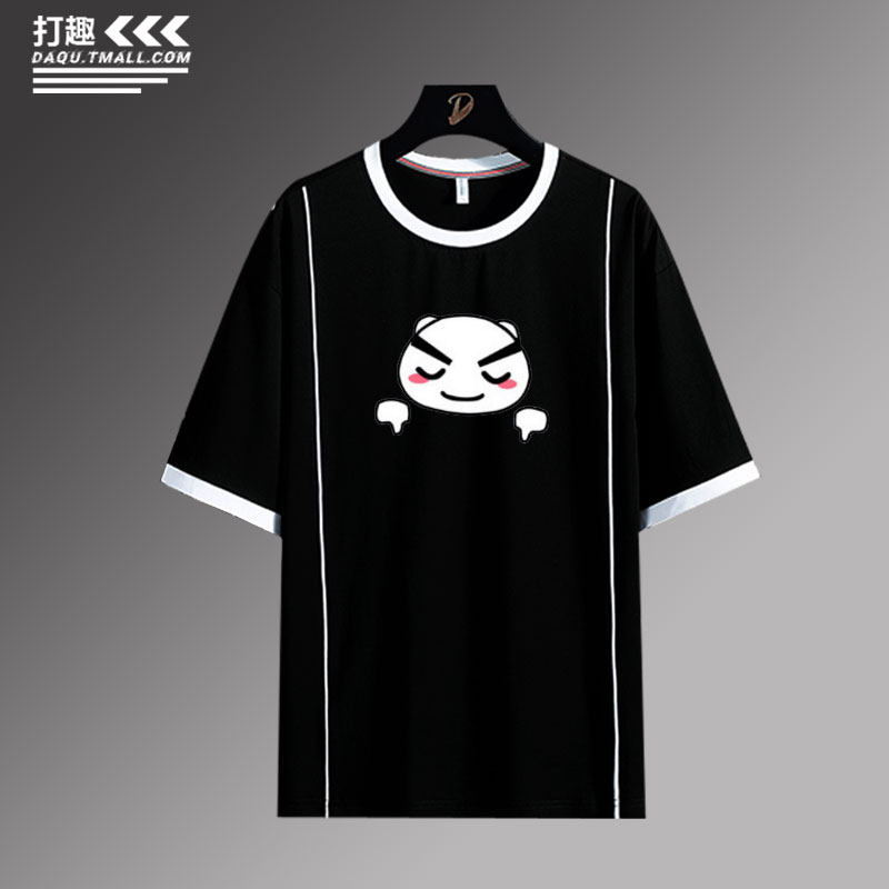 二次元周边衣服半截宽松休闲夏季男士动漫游戏t恤