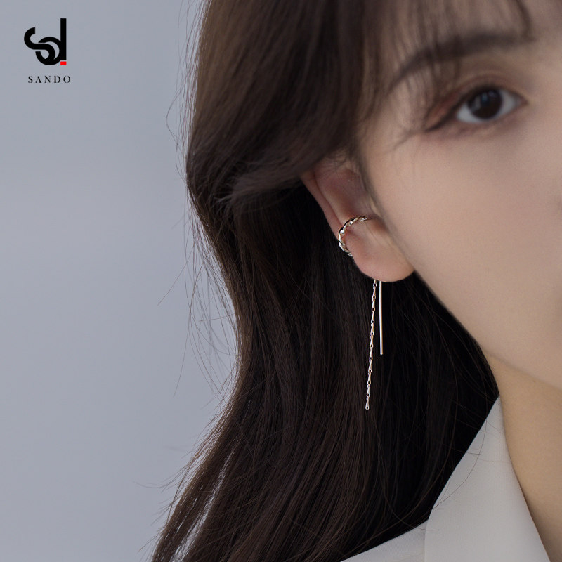 流苏耳挂耳骨夹高级感耳夹无耳洞女小众设计气质挂耳耳饰耳环耳钉