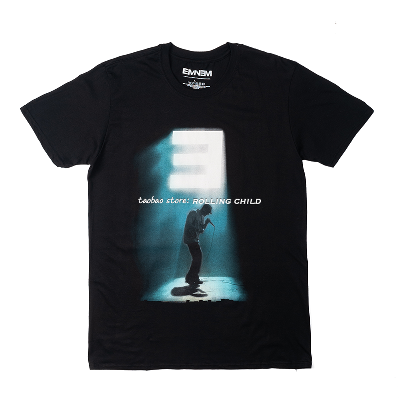正版Eminem埃米纳阿姆vintage说唱嘻哈摇滚乐队短袖T恤b 官方现行