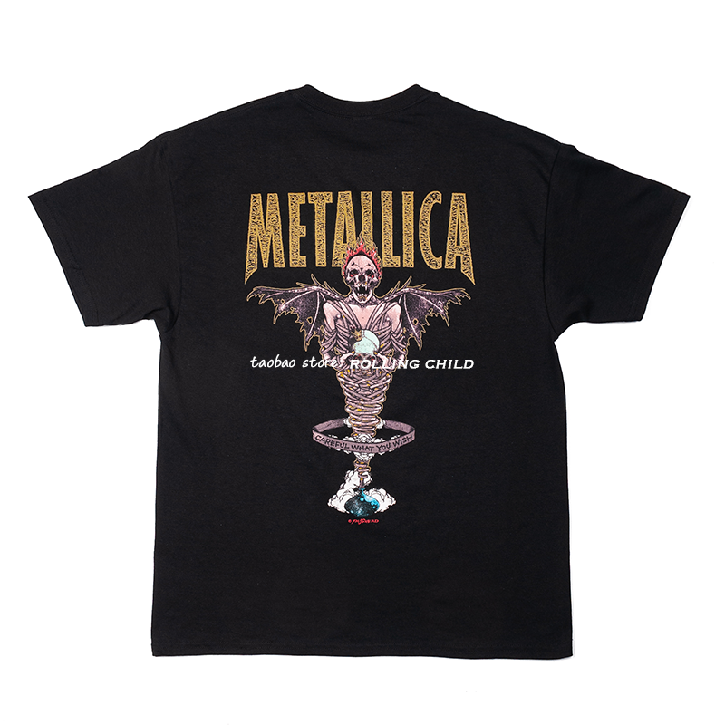 正版metallica乐队复古vintage重金属摇滚短袖官方现行t恤