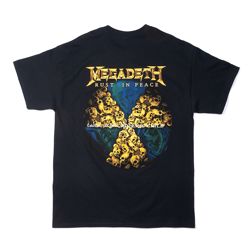 正版megadeth大屠杀乐队复古vintage重金属摇滚短袖官方t恤
