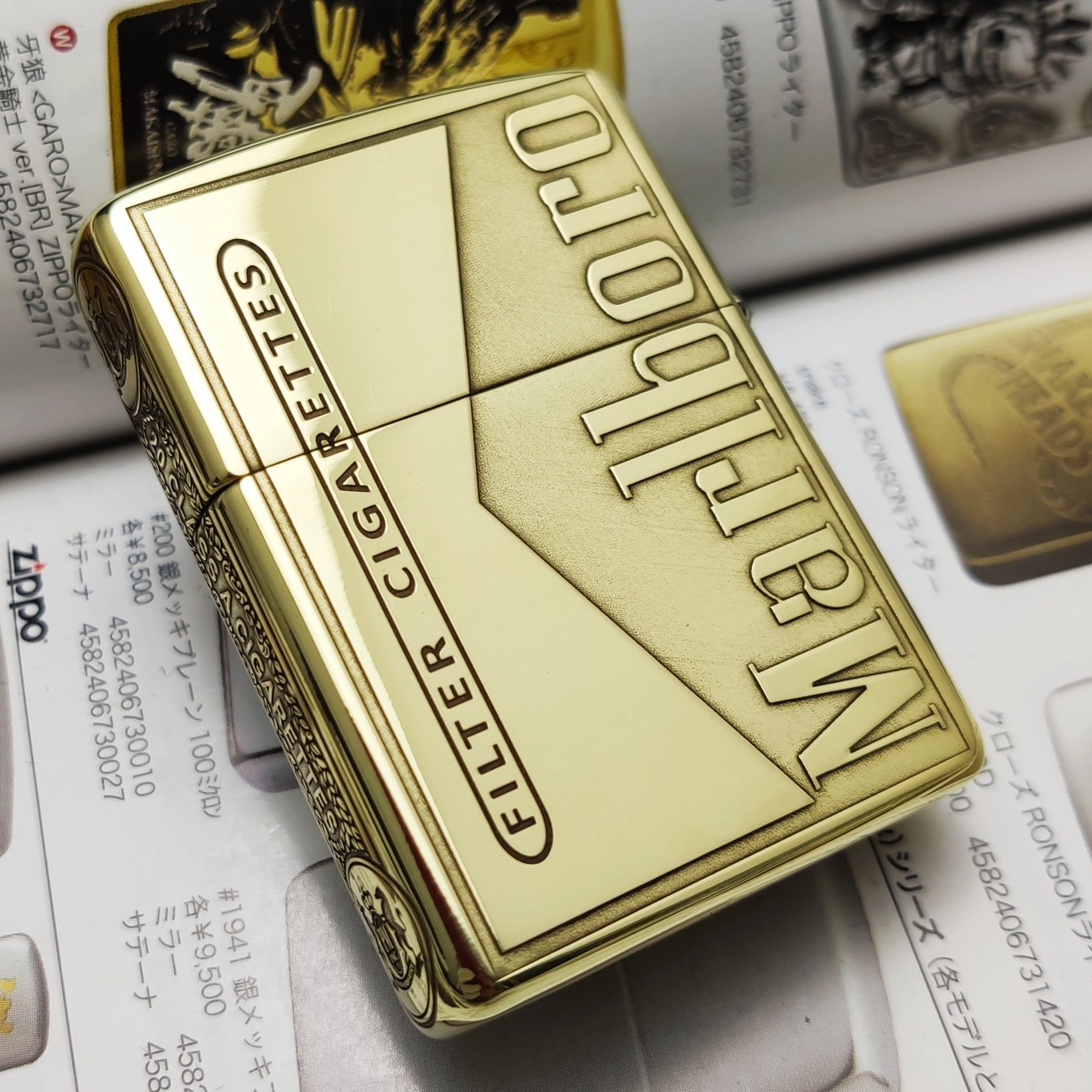 打火机zippo正版zoppozippo之宝盔甲雕刻万宝路花丛zippo