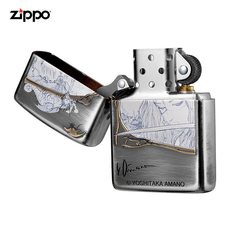 正品zippo打火机日版正版动漫盔甲天野喜孝游戏zippo