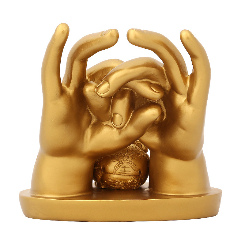 横财鼎风阁李居明吉祥物就手财神大手印摆件客厅办公室装饰摆件