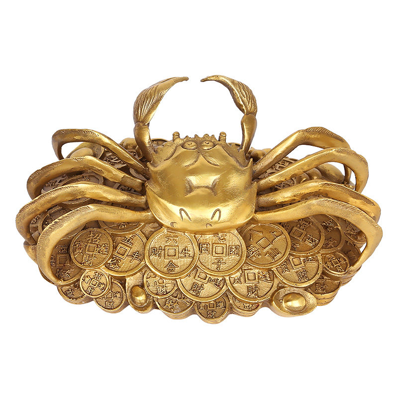 螃蟹开光摆件八方招财横财金钱大小小号客厅摆件