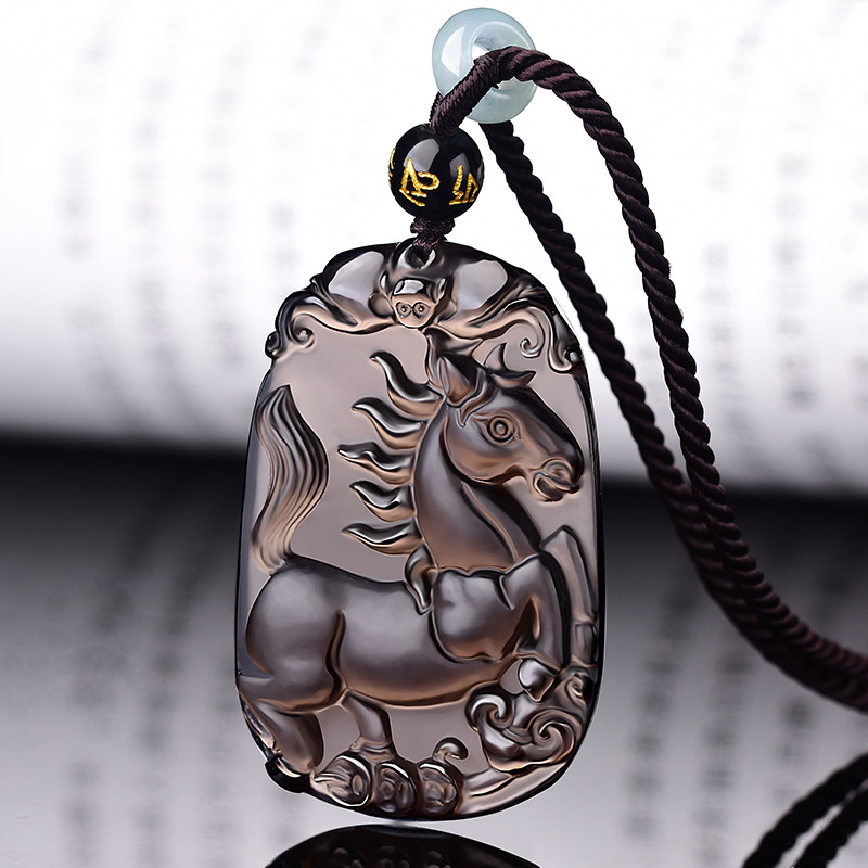 鼎风阁冰种曜石生肖马吊坠马饰品开运项坠属马项坠