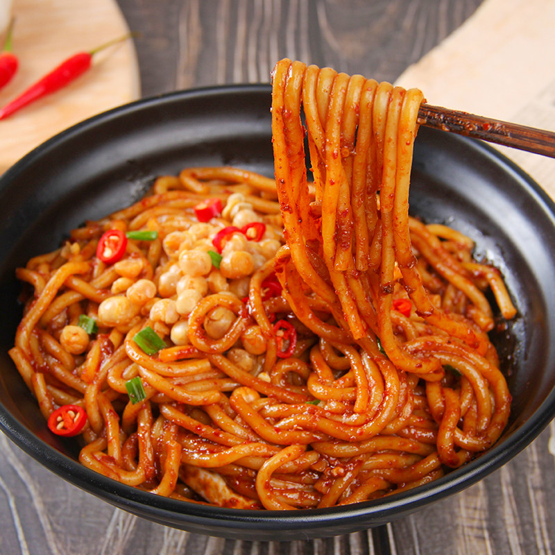 阿宽新疆炒米粉335g5袋阿臻正宗干拌爆辣新疆小吃干拌粗米线粉条