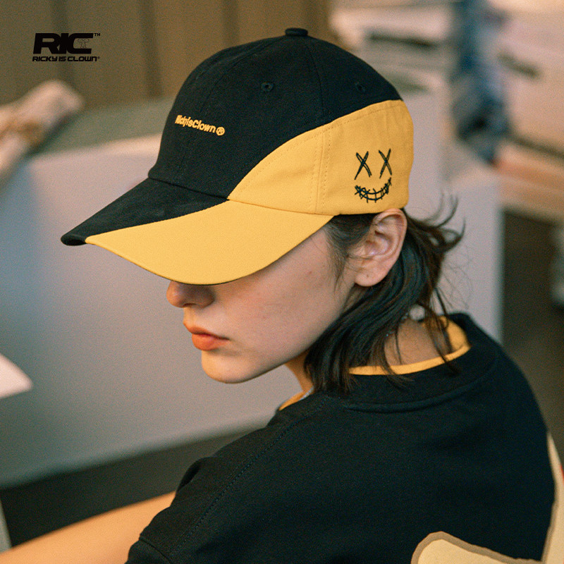 rickyisclownric小丑撕裂笑脸拼接帽子男国潮牌情侣鸭舌帽帽子