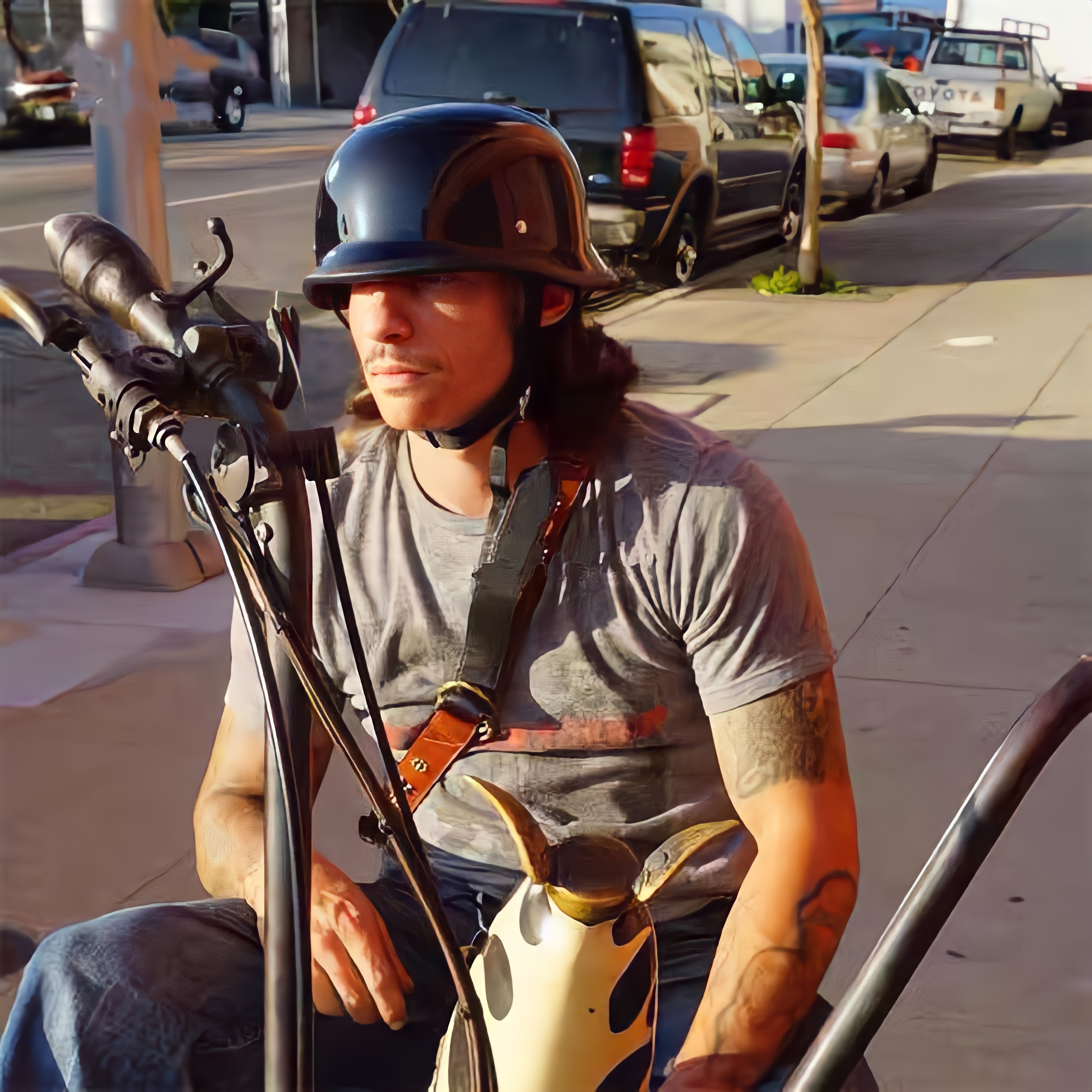 ttco德式大兵机车复古半盔夏季个性哈雷瓢盔电动车太子玻璃钢头盔