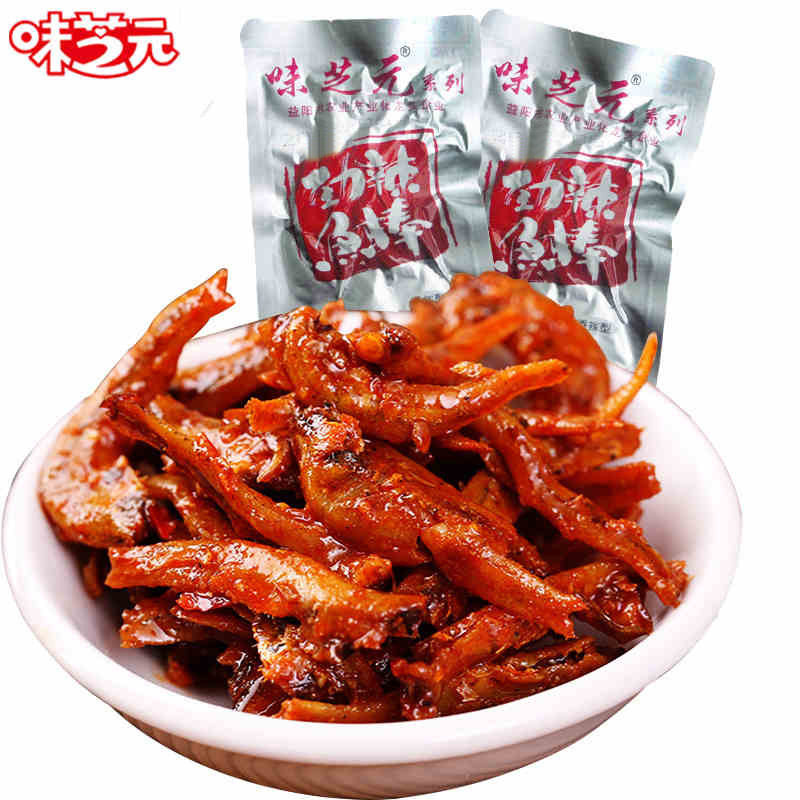 小鱼味芝元劲辣鱼棒15克x30香辣麻辣鱼块湖南即食鱼零食